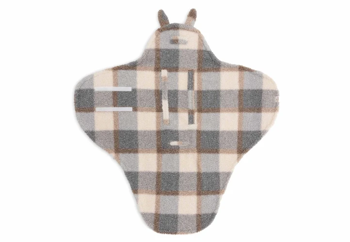 Конверт-пледик для пеленания Jollein Bunny Check Boucle, 100x105 см купить в Кишиневе