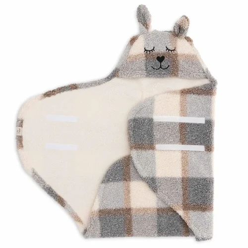 Конверт-пледик для пеленания Jollein Bunny Check Boucle, 100x105 см купить в Кишиневе