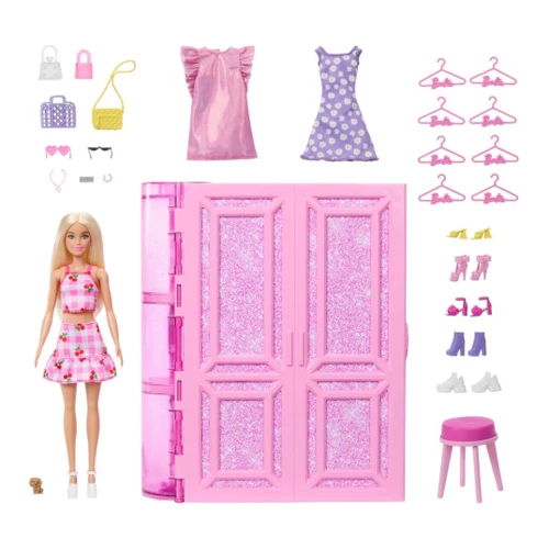 Set de joacă Barbie HXD58 Dream Closet, dulapul de vis cu păpușă și peste 25 de accesorii cumpăra în Chișinau