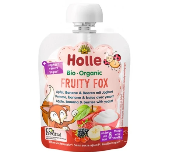 Пюре Holle Fruity Fox из яблок-бананов-лесных ягод-йогурта (8 мес+), 85 г купить в Кишиневе