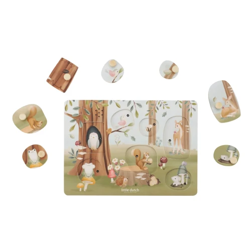 Puzzle din lemn Little Dutch Forest Friends Sound, 7 elemente cumpăra în Chișinau