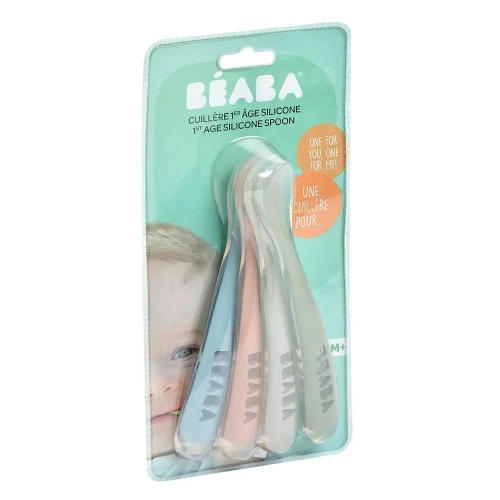 Эргономичная ложка Beaba 1st Stage 4 шт Eucalyptus купить в Кишиневе