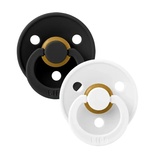 Suzetă rotundă din latex Bibs Black & White (0-6 luni), 2 buc. cumpăra în Chișinau