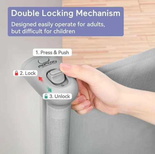 Ворота безопасности Momcozy Retractable Grey, 140 см купить в Кишиневе