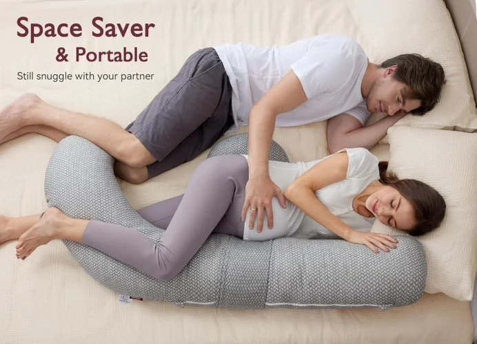Pernă pentru gravide forma-F Momcozy Air Layer Grey, 135 cm cumpăra în Chișinau