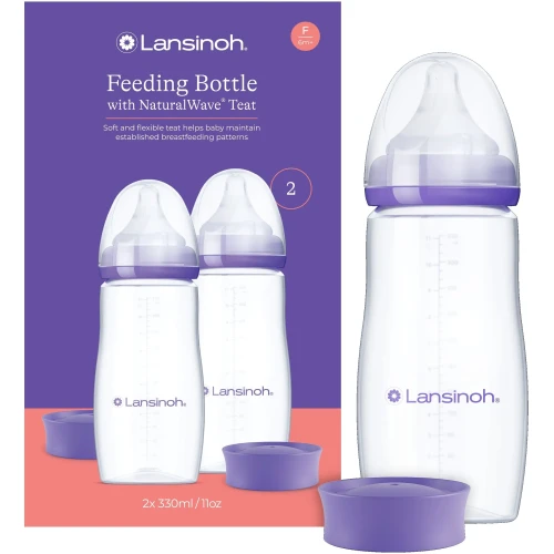 Set de biberoane pentru bebeluși din polipropilenă Lansinoh NaturalWave, 330 ml, 2 buc. cumpăra în Chișinau