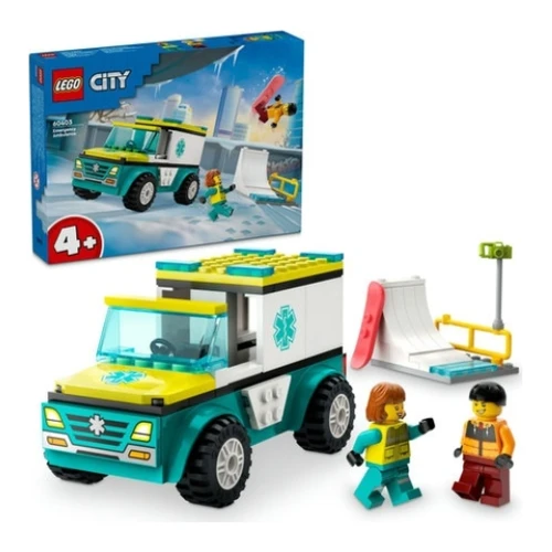 Конструктор Lego City Emergency Ambulance and Snowboarder, 79 элементов купить в Кишиневе