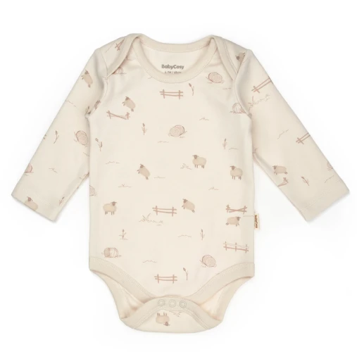 Body cu mânecă lungă BabyCosy Cream, 2 buc. (9-12L) cumpăra în Chișinau