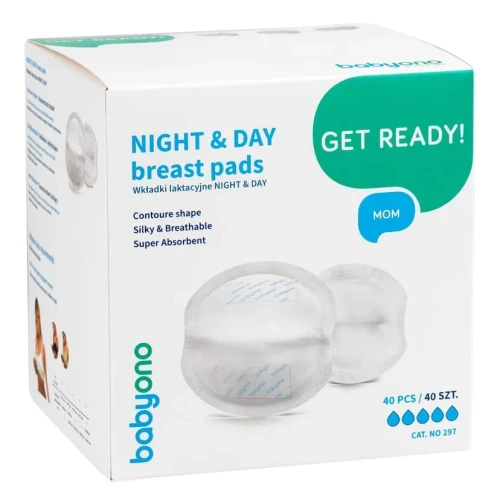 Прокладки для груди BabyOno Night Day, 40 шт. купить в Кишиневе