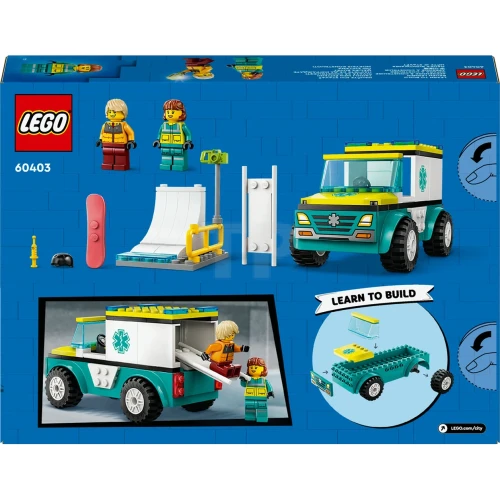 Конструктор Lego City Emergency Ambulance and Snowboarder, 79 элементов купить в Кишиневе