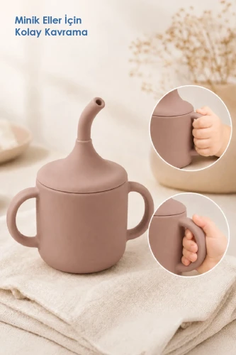 Силиконовая кружка с трубочкой BabyJem Latte (8 мес.+), 120 мл купить в Кишиневе