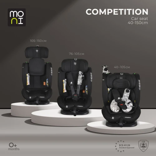 Scaun auto 40-150 cm (i-Size) Moni Competition Midnight Black cumpăra în Chișinau