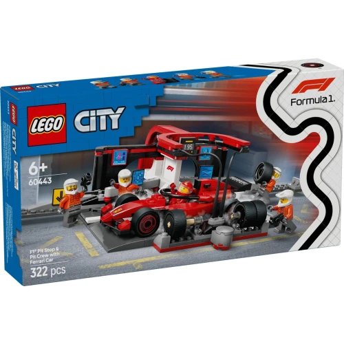 Set construcție Lego City F1 Pit Stop & Pit Crew With Ferrari, 322 elemente cumpăra în Chișinau