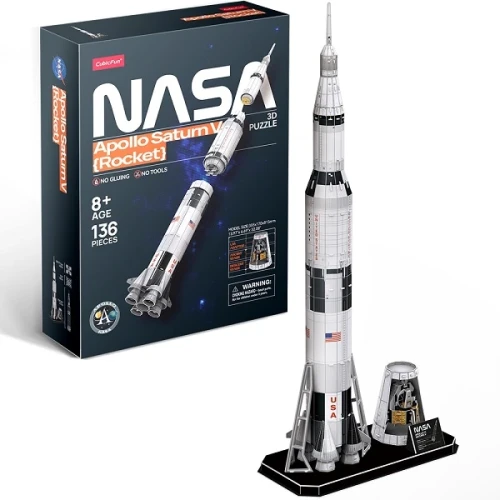 Puzzle 3D Cubic Fun NASA Apollo Saturn V Rocket, 136 elemente cumpăra în Chișinau