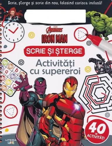 Carte Marvel. Avengers. Iron Man. Scrie și șterge. Activități cu supereroi. cumpăra în Chișinau