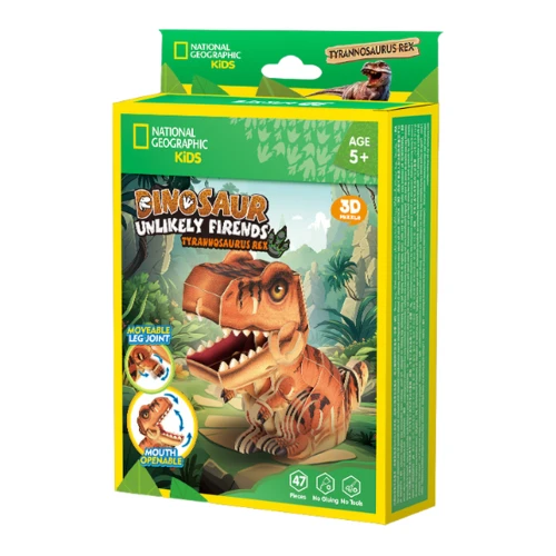 Puzzle 3D CubicFun National Geographic Kids Dinosaur Unlikely Friends Tyrannosaurus Rex, 47 elemente cumpăra în Chișinau