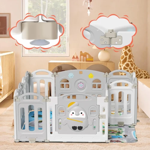Игровой манеж Moni Music Penguin Grey & White купить в Кишиневе