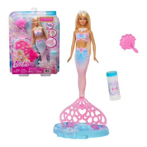 Păpușă Barbie Sirenă strălucitoare Bubble Sparkle Mermaid JLW56, cu funcție de făcut baloane de săpun cumpăra în Chișinau