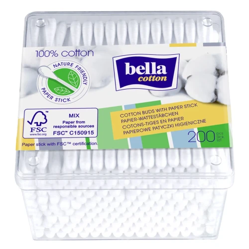 Bețișoare de bumbac Bella Cotton, 200 buc. cumpăra în Chișinau