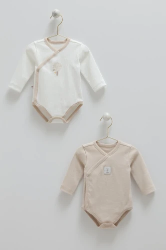 Боди с длинным рукавом Caramell Hello Forest Beige & Ivory, 2 шт. (6-9М) купить в Кишиневе