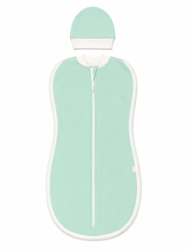 Комплект кокон + шапочка PernaMea Turquoise & White (0-3М) купить в Кишиневе