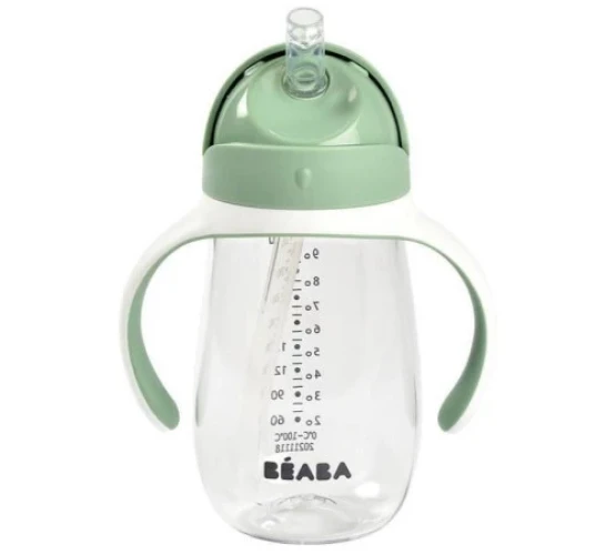 Cană anti-vărsare cu pai Beaba 8 luni+ 300 ml Sage Green cumpăra în Chișinau