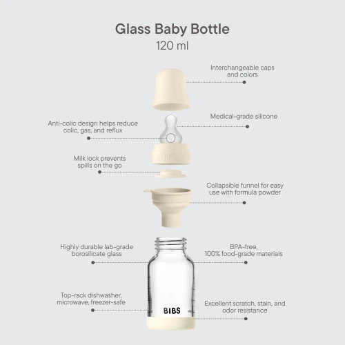 Biberon pentru bebelusi din sticla Bibs Silicone Baby Blue, 120 ml cumpăra în Chișinau