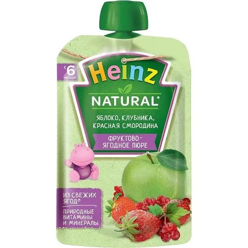 Пюре Heinz из яблоко-клубника-красной смородины (6 мес+), 90 г купить в Кишиневе