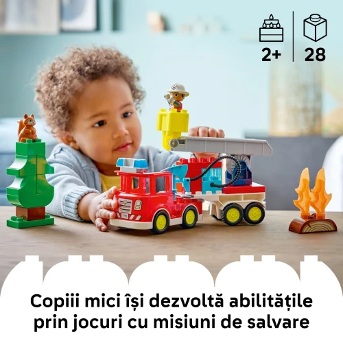 Set construcție Lego Duplo Fire Truck with Hose and Firefighter, 28 elemente cumpăra în Chișinau