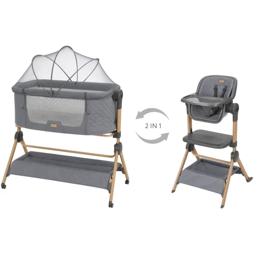 Scaun pentru hranire + Patuc Co-sleeper 2 in 1 KikkaBoo Sleat Me Grey cumpăra în Chișinau