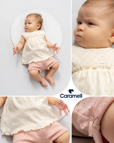 Set din 2 piese Caramell Hello Girl Beige & Pink (6-9L) cumpăra în Chișinau