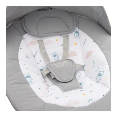 Качели для малышей New Baby Teddy Plus с вибрацией, серые купить в Кишиневе