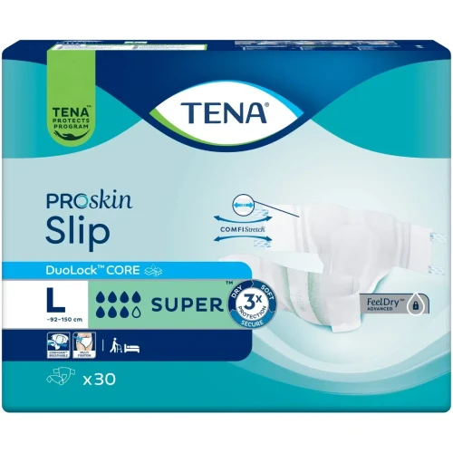 Подгузники для взрослых Tena ProSkin Slip Super, размер L, 30 шт. купить в Кишиневе