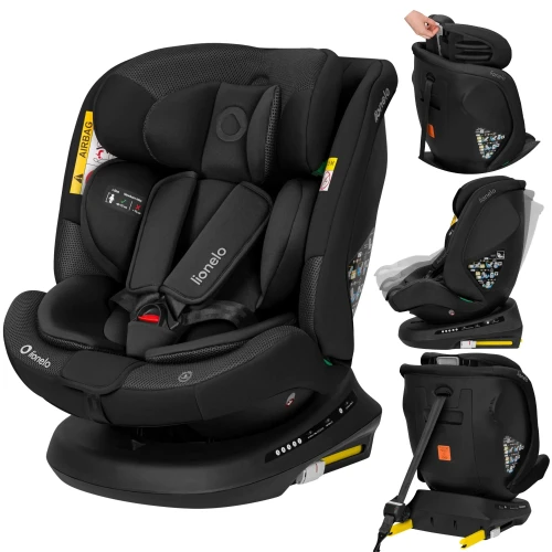 Scaun auto 40-150 cm (i-Size) Isofix Lionelo Bastiaan Plus Black Carbon, rotativ 360 cumpăra în Chișinau