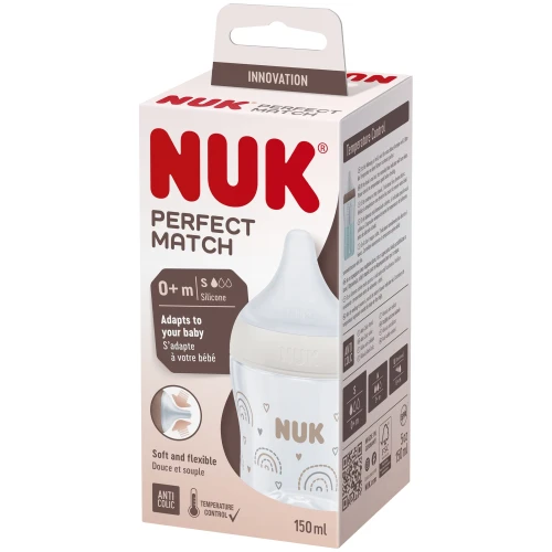 Бутылочка для кормления из пластика NUK Perfect Match в асс., 150 мл купить в Кишиневе