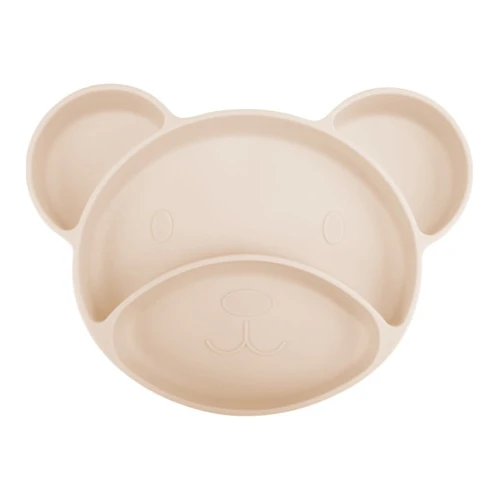 Farfurie din silicon cu ventuză și compartimente Canpol babies Bear 500 ml, crem cumpăra în Chișinau