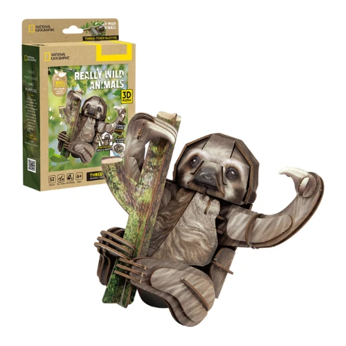 Puzzle 3D CubicFun National Geographic Leneș cu trei degete, 52 elemente cumpăra în Chișinau