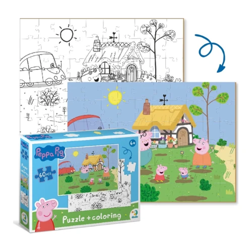 Пазл 2 в 1 Dodo Peppa Pig Веселье в саду, 60 элементов купить в Кишиневе