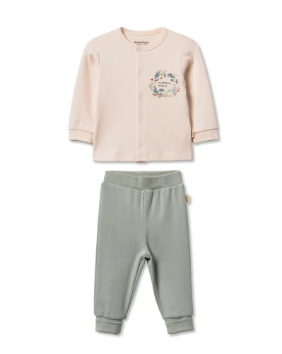 Пижама BabyCosy Green & Ecru (3-6М) купить в Кишиневе