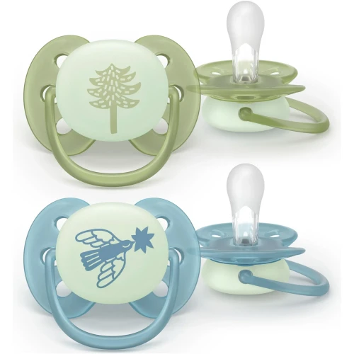 Suzetă ortodontică din silicon Philips Avent Ultra Soft Nighttime (18 luni+), 2 buc. cumpăra în Chișinau