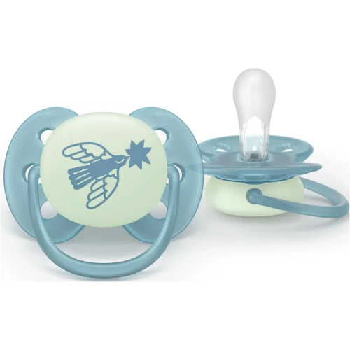 Suzetă ortodontică din silicon Philips Avent Ultra Soft Nighttime (18 luni+), 2 buc. cumpăra în Chișinau