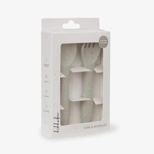 Set linguriță și furculiță Kikkaboo Platinum Silicone Sand cumpăra în Chișinau