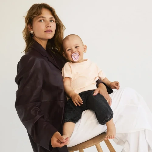 Круглые латексные соски Bibs Polka Baby Pink & Mocha (6-18 мес.), 2 шт. купить в Кишиневе