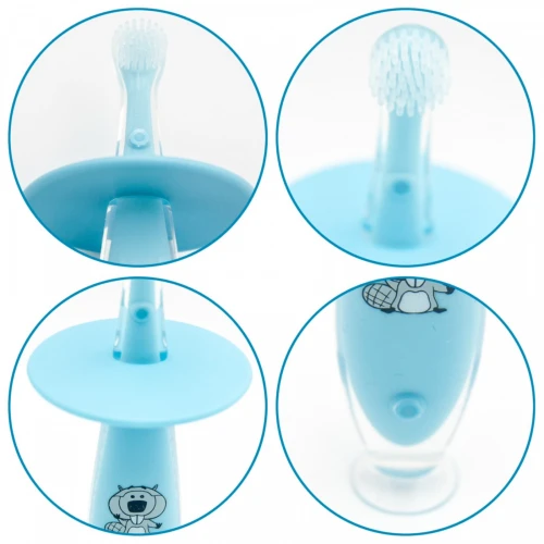 Periuta de dinti din silicon BabyOno Pink/Blue (6+ luni) cumpăra în Chișinau