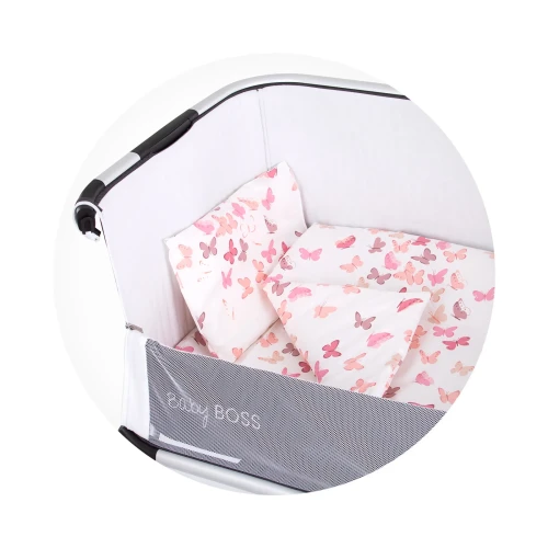 Set de lenjerie pentru leagăn Chipolino Fluturași, 4 piese, alb cumpăra în Chișinau
