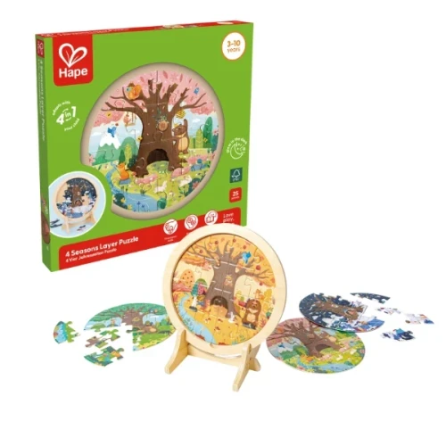 Пазл Hape 4 времени года, 10 + 12 + 16 + 18 элементов купить в Кишиневе