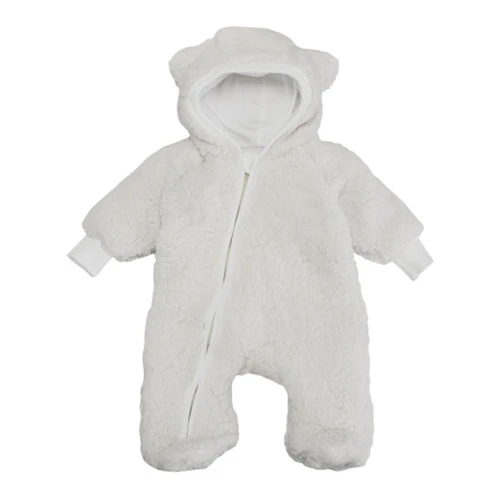 Salopetă cu glugă pentru bebeluși Minikin Teddy, lăptos, blăniță artificială, m.62 cumpăra în Chișinau