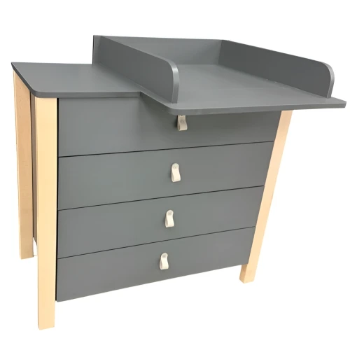 Комод-пеленальный столик Eucalyptus Karol Plus (4 ящиков) PAL Graphite & Natural купить в Кишиневе