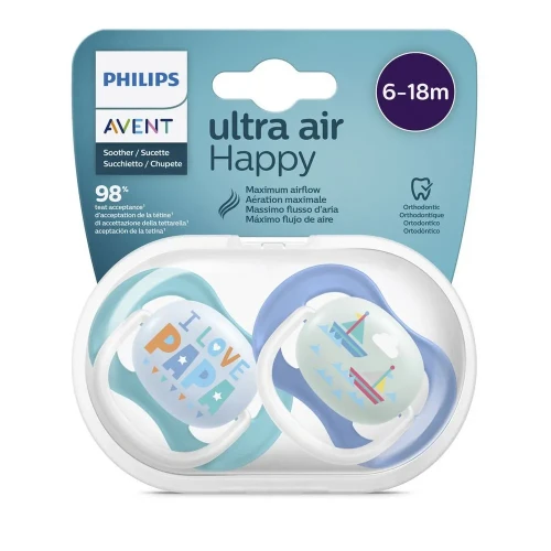 Suzeta ortodontică din silicon Philips Avent Air Blue (6-18 luni), 2 buc. cumpăra în Chișinau
