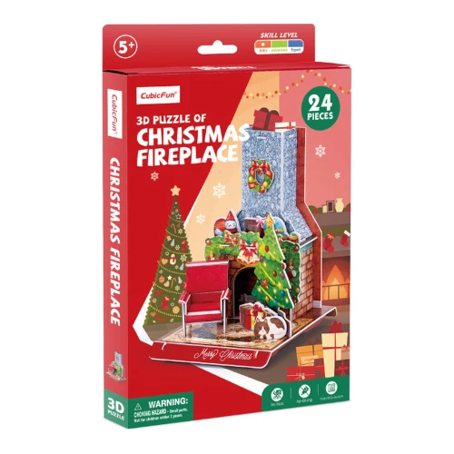 Puzzle 3D CubicFun Șemineu de Crăciun, 24 elemente cumpăra în Chișinau